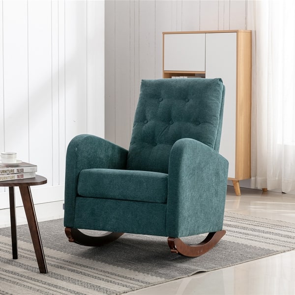 MidCentury Retro Fabric Upholstered Rocking Chair Bed Bath & Beyond