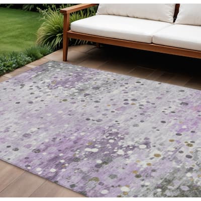 HomeRoots Abstract Transitional Rectangle Outdoor Rug