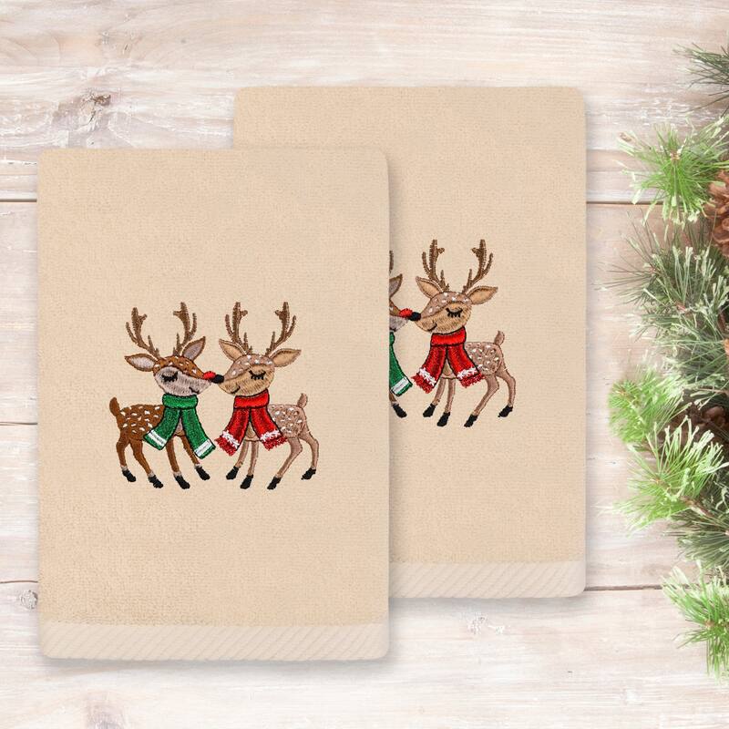 Authentic Hotel and Spa Christmas Kisses 2 PC Hand Towel Set