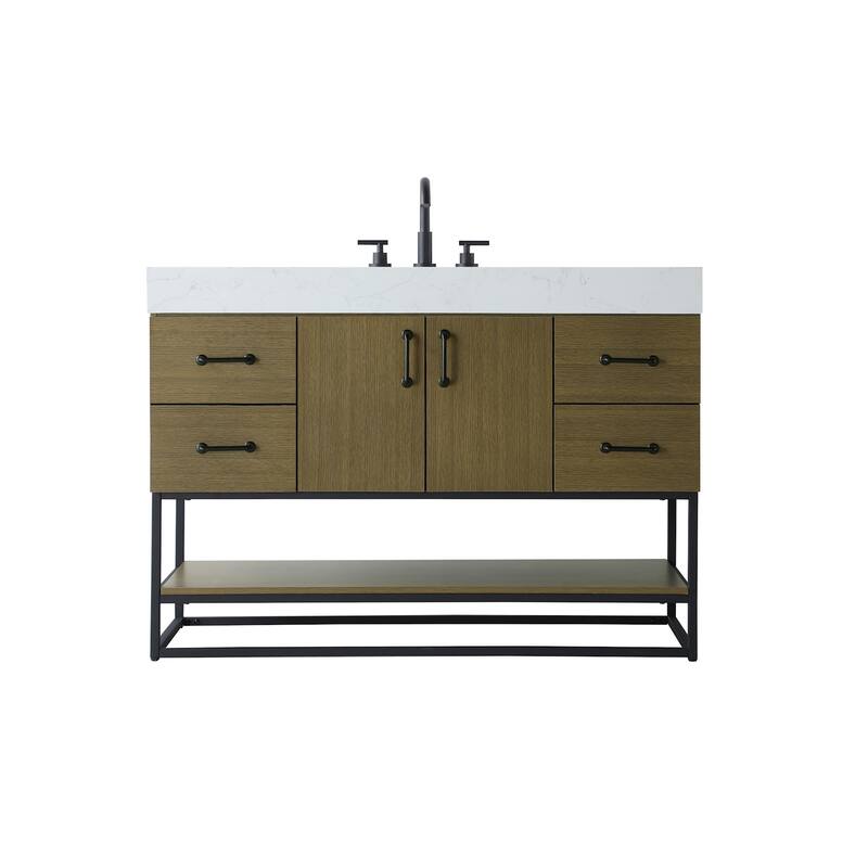 Elegant Lighting VF29248 Caroline 48" Free Standing Single Basin - Chestnut Brown