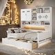 preview thumbnail 1 of 16, Modern Full Size Wooden Daybed with 2 Drawers, and All-in-One Cabinet and Shelf,White White