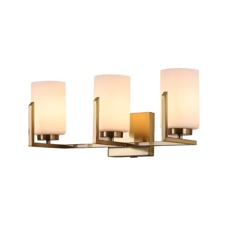 Mid-Century 3-Light Cylinder Opal Glass Wall Sconce Vanity Light