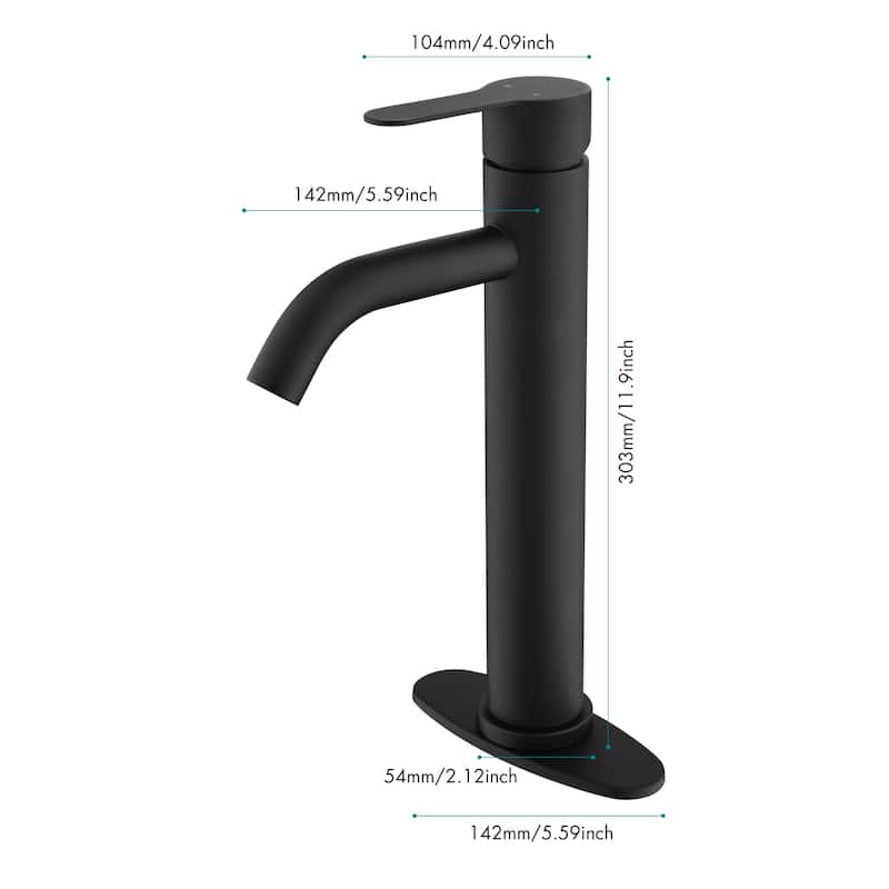 Modern Single Handle Bathroom Sink Faucet with Water Temperature and Flow Controls, Rust and Corrosion Resistant