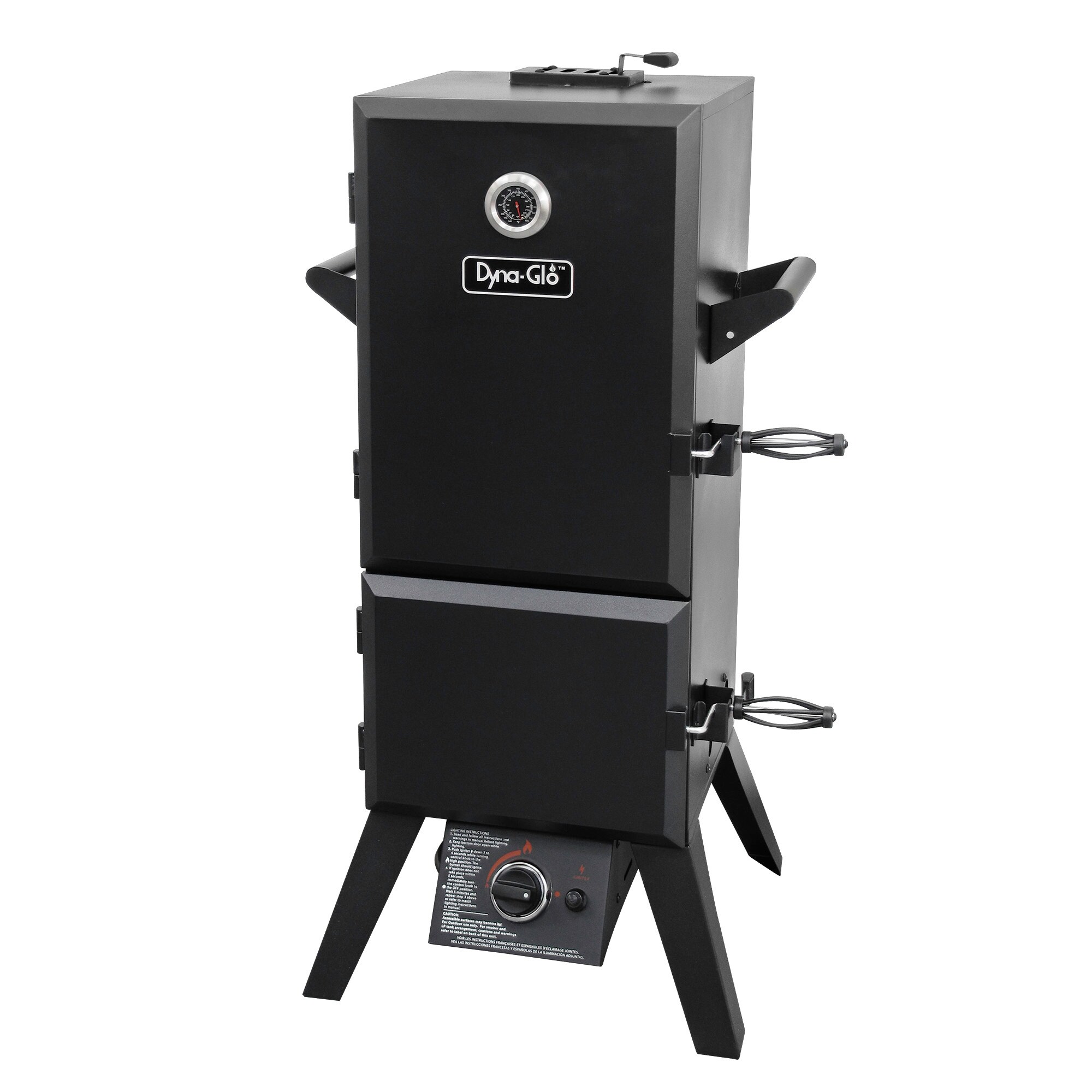 Shop Dyna Glo Dgy784bdp Steel 15 000 Btu Double Door Vertical Gas Bbq Black Powder Coat Overstock 20660063