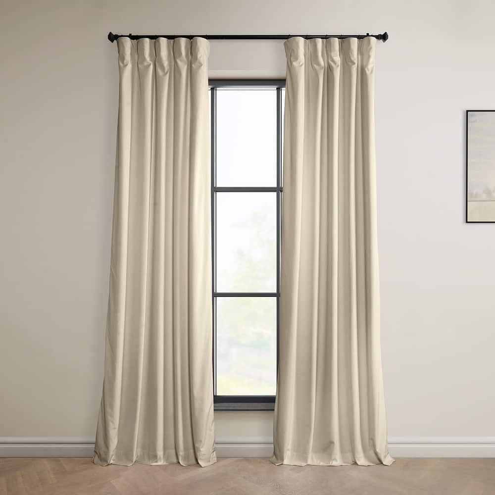 Exclusive Fabrics Signature Plush Velvet Hotel Blackout Curtains (1 Panel) - Luxury Soft Drapery for Light Control & Elegance
