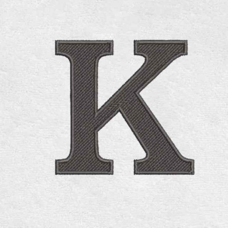 Avanti Linens Wht/Gry Block Monogram Hand Towel - Hand Towel