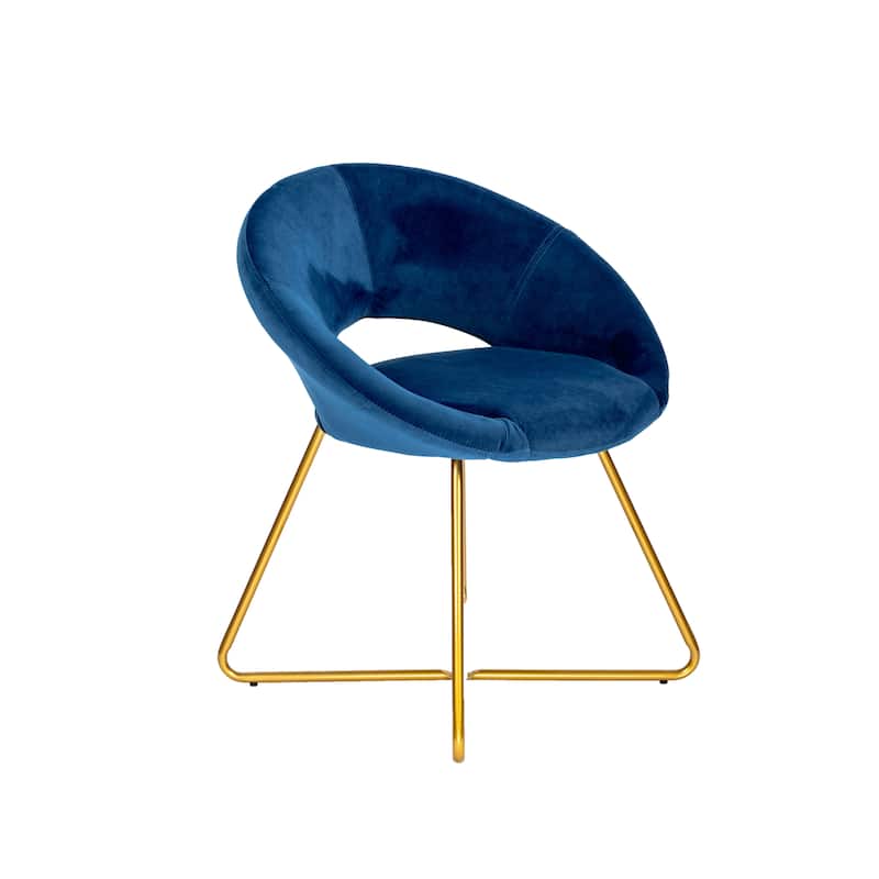 Porthos Home Reine Leisure Accent Chair, Velvet Upholstery, Gold Legs