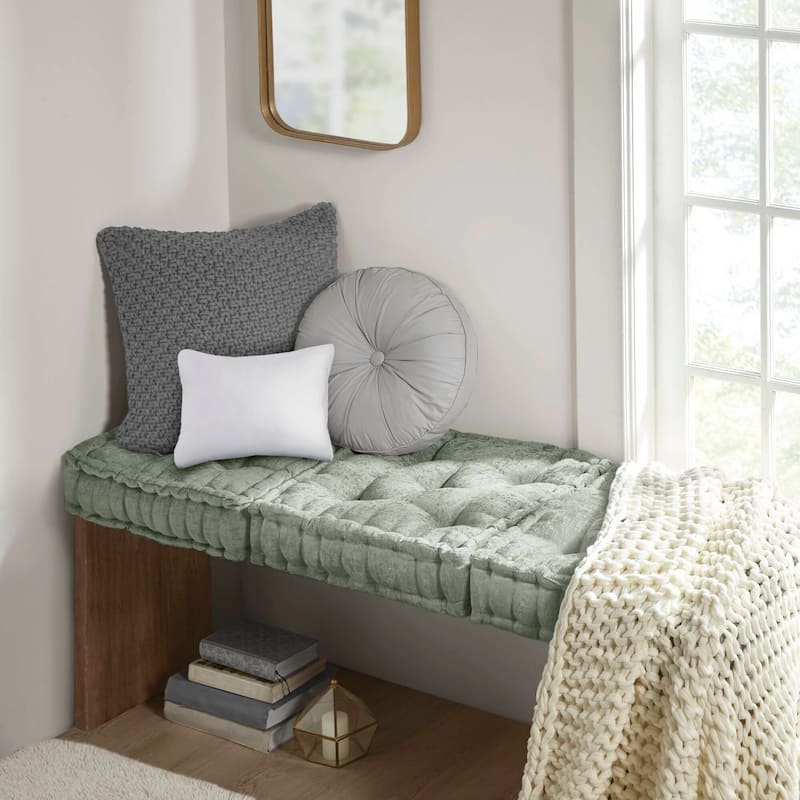 Intelligent Designs Azza Poly Chenille Square Floor Pillow Cushion