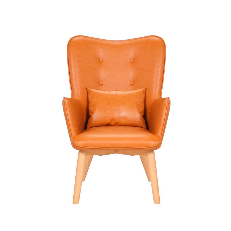 Porthos Home Paco Leisure Accent Chair, PU Leather, Wingback Design
