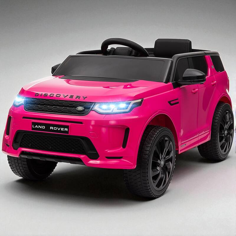 12V Land Rover Discovery Sport Kids Ride-On Car with Remote Control, LED Lights, Music, 3 Speeds for 3-6 Years - Pink