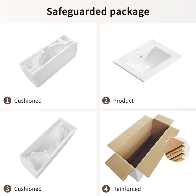 GDFStudio - Soren Modern Ceramic Bathroom Vanity Sink with Overflow Hole & Resists Stains Surface Finish