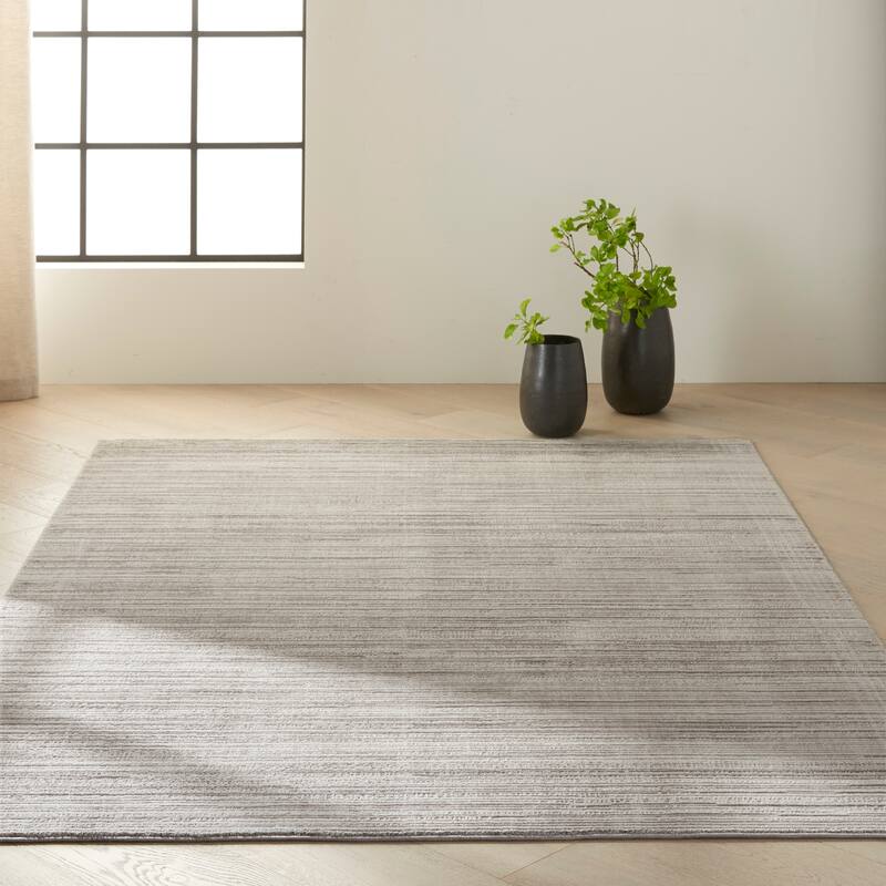 Calvin Klein Orlando Mid Century Textured Area Rug - 3'11" x 5'11" - Silver Grey - Rectangle