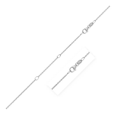 Double Extendable Cable Chain Necklace in 14k White Gold (1.2mm) 18" Inches