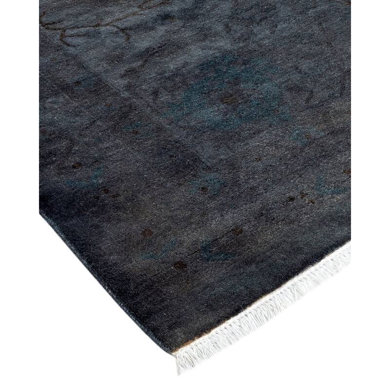 Overton Handknotted Wool Vintage Inspired Contemporary Overdyed Gray Area Rug - 17' 8" x 12' 3"