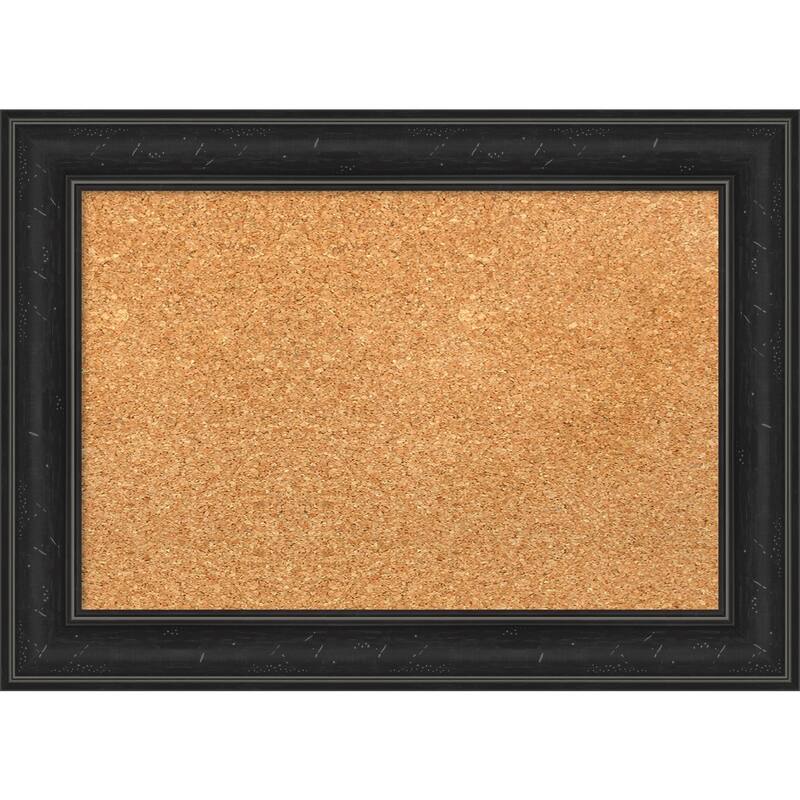 Shipwreck Black Narrow Framed Cork Bulletin Memo Board - 22-Inch x 16-Inch