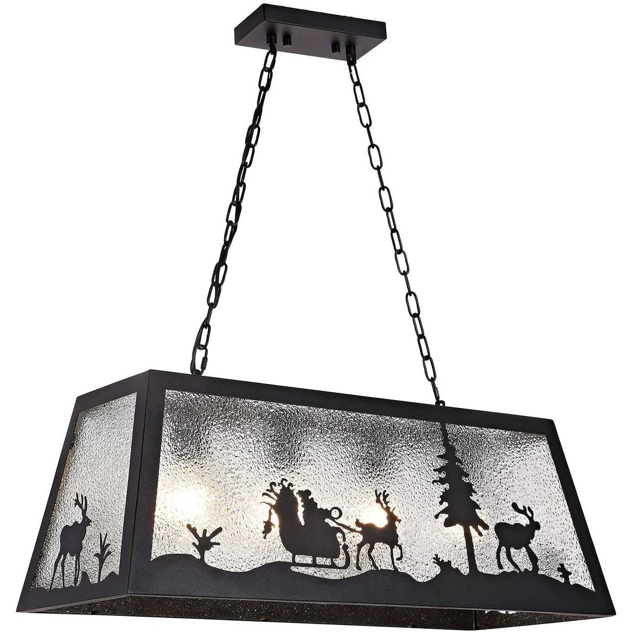 Vintage Metal Island Light Fixture 4-Light Hanging Pendant Lighting