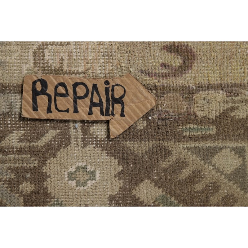 Geometric Tabriz Vintage Persian Rug Handmade Traditional Wool Carpet - 9'5" x 13'0"