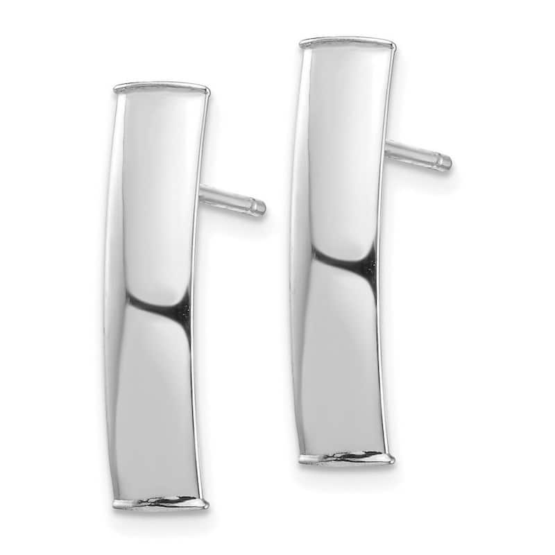 Curata 14k White Gold Polished 21.27x5.28mm Post Earrings