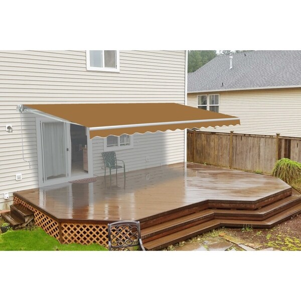 ALEKO Motorized 8 x 6.5 ft Retractable Deck Patio Awning Sand. Opens flyout.