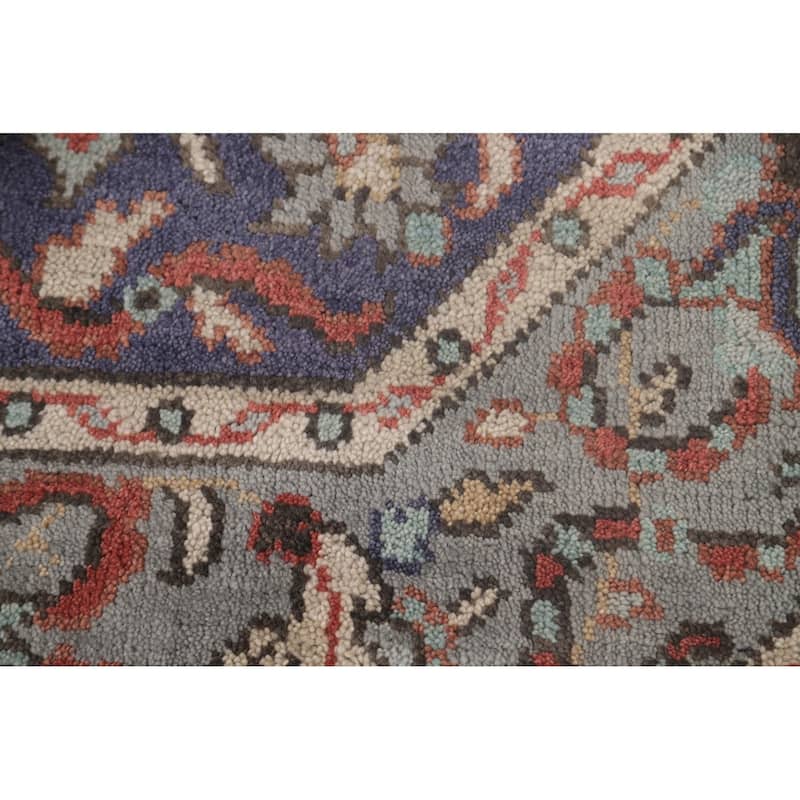 Blue Heriz Serapi Oriental Octagon Area Rug Wool Carpet - 6'0"x 5'11"