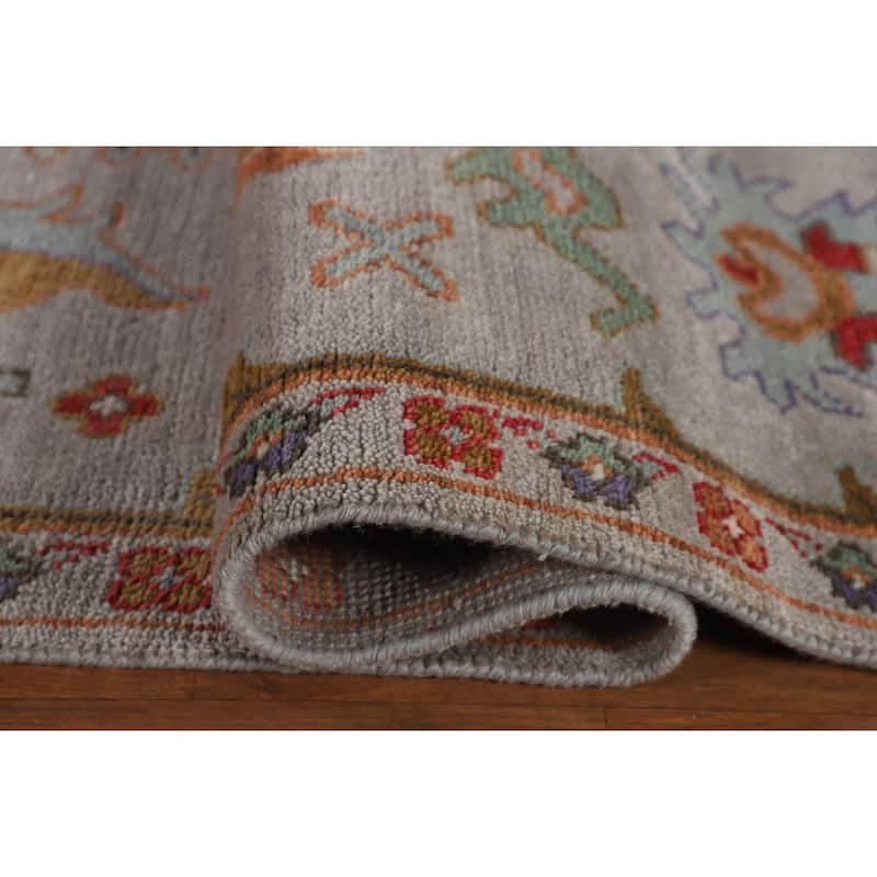 Transitional Oushak Oriental Area Rug Handmade Wool Carpet - 9'2" x 12'1"