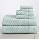 preview thumbnail 38 of 197, Linery & Co. Cotton Diamond Waffle Texture Bath Towels 6 Piece Set W/ Bath Sheets - Pastel Blue