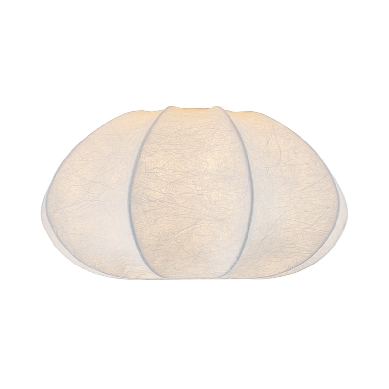 Round Pleated Lantern White Silk Flush Mount Ceiling Light