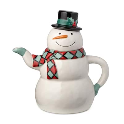 Certifed International Christmas Whimsy Snowman 3-D Teapot - 8.125 L x 4.5 W x 8.625