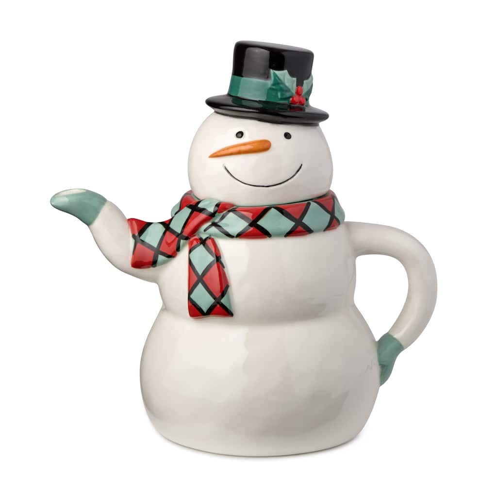 Certifed International Christmas Whimsy Snowman 3-D Teapot - 8.125 L x 4.5 W x 8.625
