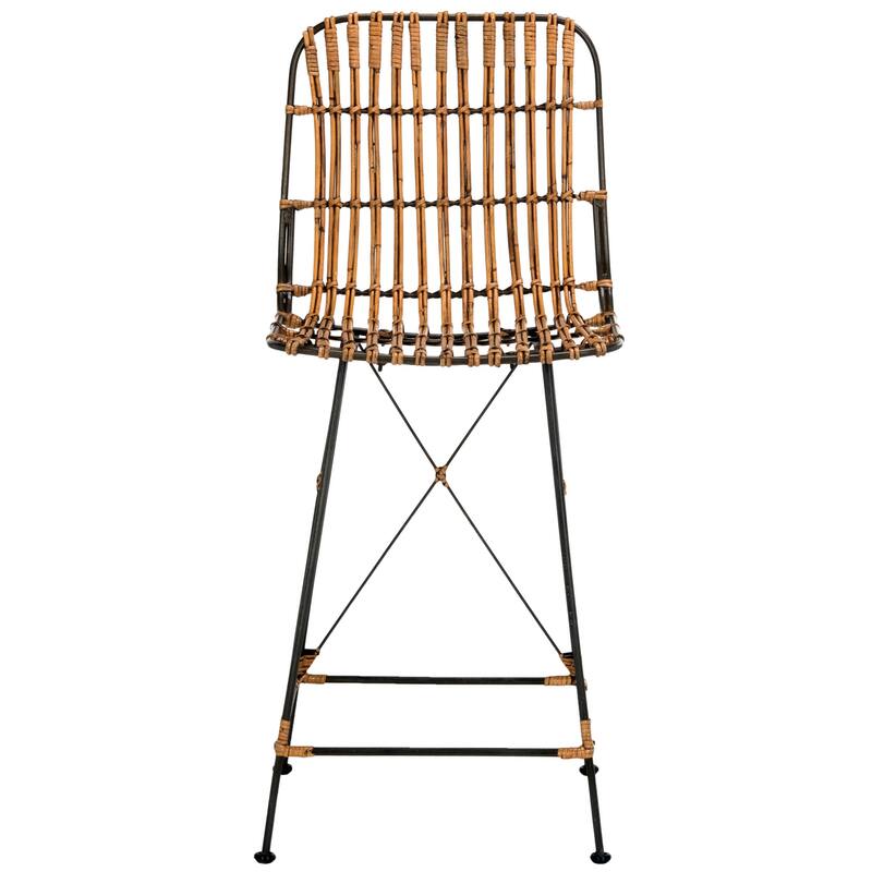 SAFAVIEH Shinako 37.5-inch Wicker Croco Brown Counter Stool (Set of 2) - 18.1" x 20.9" x 37.4" - 18Wx21Dx37H