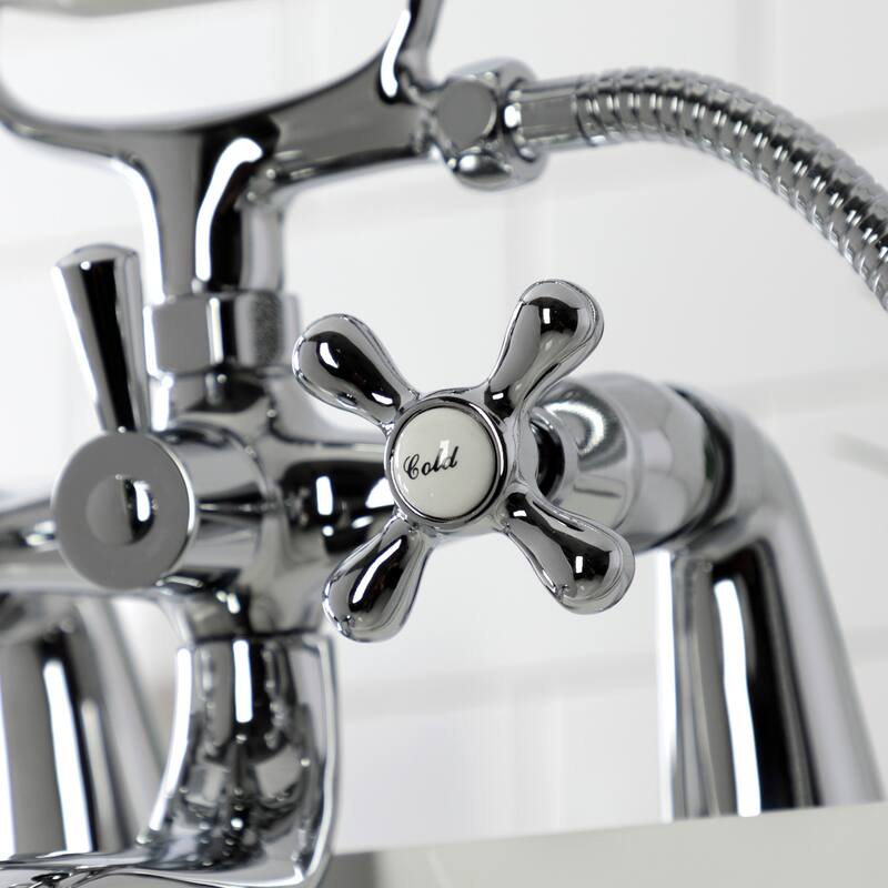 Kingston Brass Deck Mount Clawfoot Tub Faucet with Hand Shower