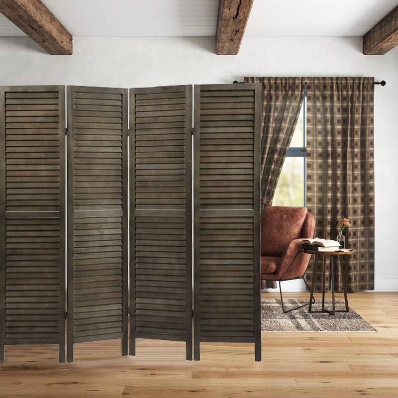 4-Panel Folding Room Divider Freestanding Privacy Screen Panels for Indoor Bedroom Office
