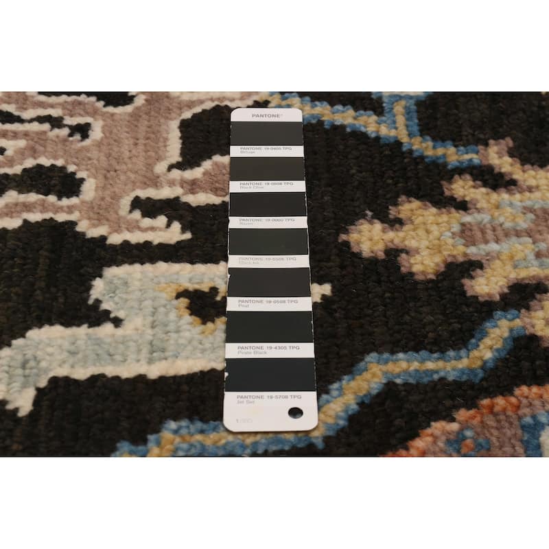 ECARPETGALLERY Hand-knotted Jules Serapi Black Wool Rug - 5'11 x 8'10