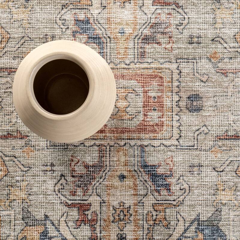 Nuloom Vita SplashGuard Vintage Medallion Machine Washable Area Rug