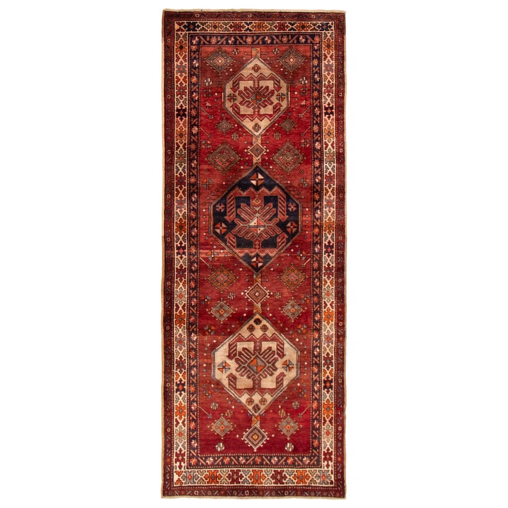 ECARPETGALLERY Hand-knotted Konya Anatolian Red Wool Rug - 3'10 x 10'10