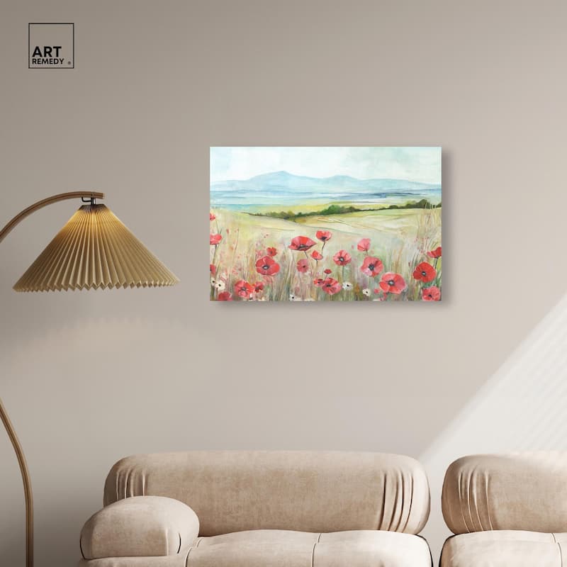 The Poppy Field Canvas by Art Remedy, Gallery Wrapped