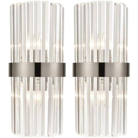 Palermo Clear Glass Rods Wall Sconces Lighting 2-Pack
