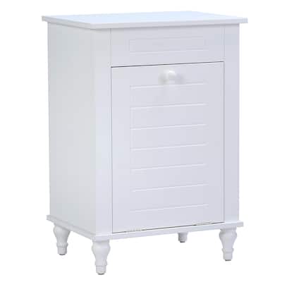 A&E Bath Axil VIII Modern Wood Laundry Cabinet in White Finish