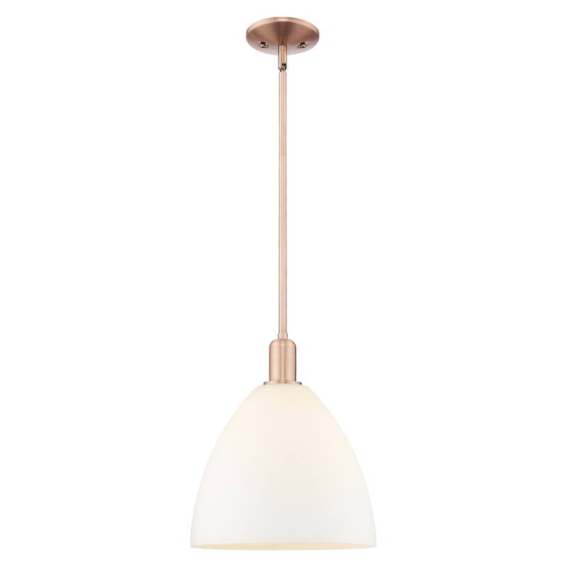 Innovations Lighting Endless Possibilities Arcadia - Bristol - 1 Light 12" Stem Hung Mini Pendant - Antique Copper/Matte White