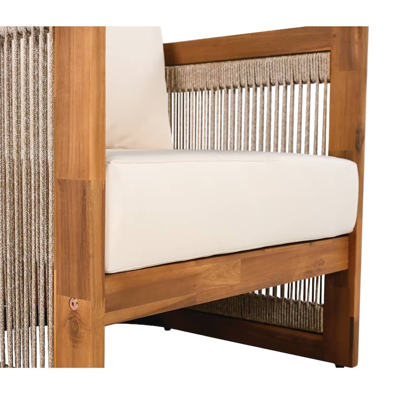 Christopher Knight Home- Sophia 4-piece Acacia Wood Outdoor Conversation Set