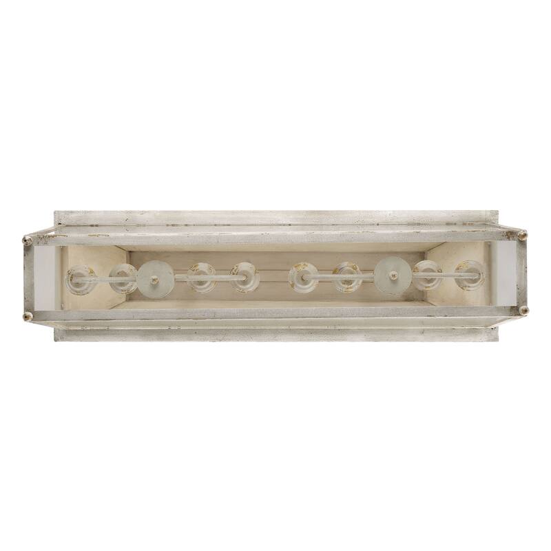 Golden Lighting Abingdon 8-light Island Light in Antique Ivory - Silver