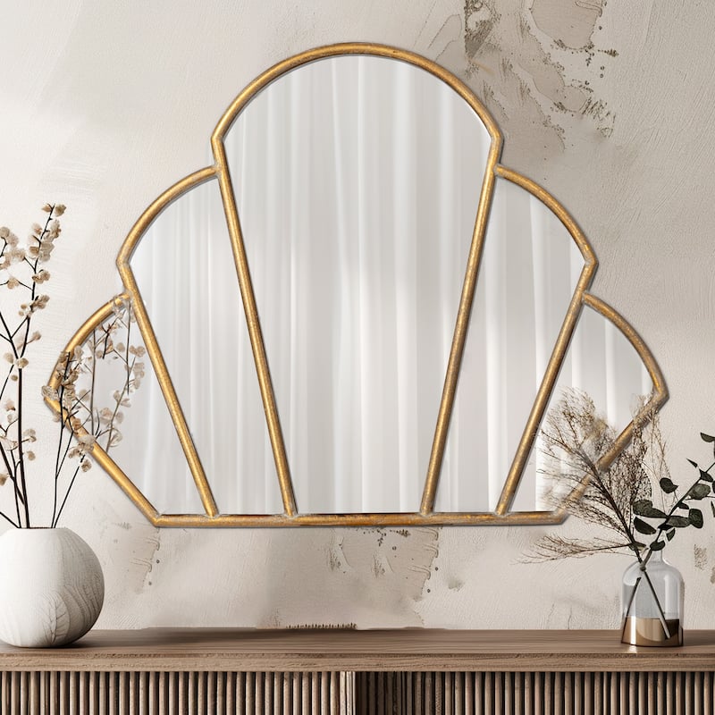 Scallop Shaped Metal Wall Mirror