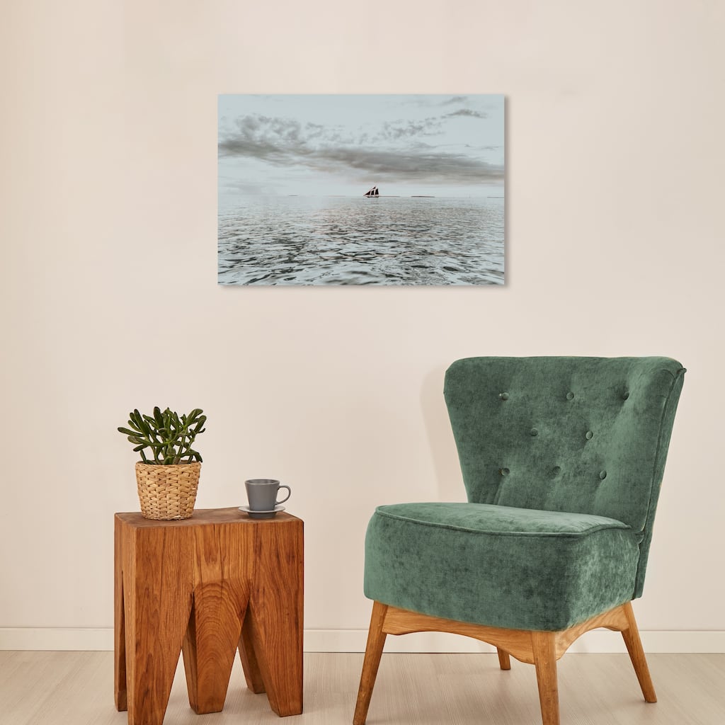 Wynwood Studio Canvas Nautical and Coastal Look at the Horizon Gray and Nautical & Coastal Wall Art Canvas Print