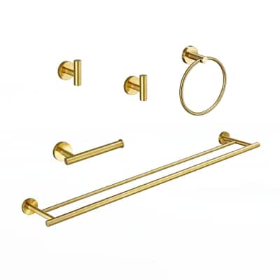 5 Piece Bathroom Towel Rack Set Wall Mount