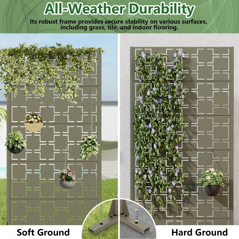 6 ft. H x 4 ft. Metal Privacy Screen Free Standing