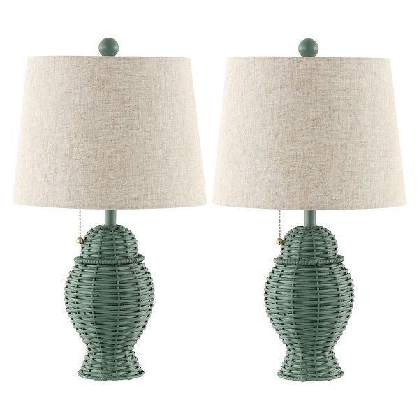 Hunter Wicker 20.5 Bohemian Rustic Iron LED Table Lamp by JONATHAN Y On Sale Bed Bath Beyond 35681265