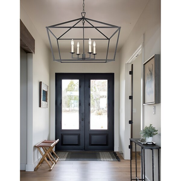 Black iron lantern chandelier hot sale