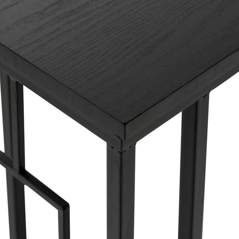 Metal C-Shaped Accent Table with Black Metal Base - Roche River Decor