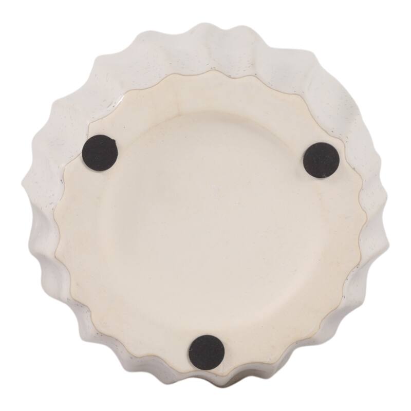 Contemporary Ceramic Sculpted Tall Vase Inspired Design - Ivory