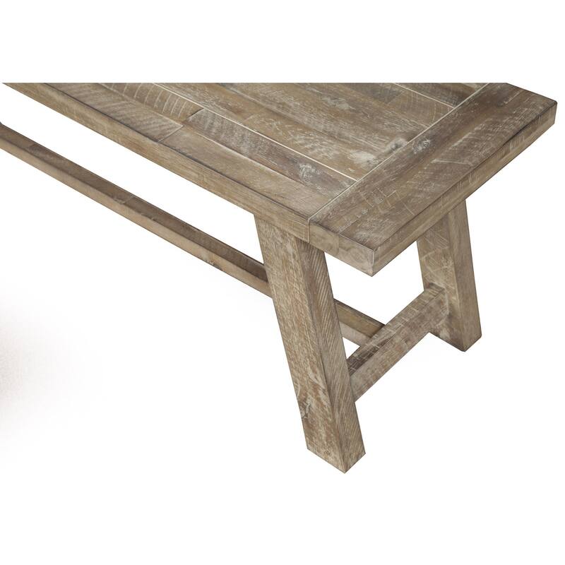 HomeRoots 60" Natural And Brown Distressed Solid Wood Dining bench - 60